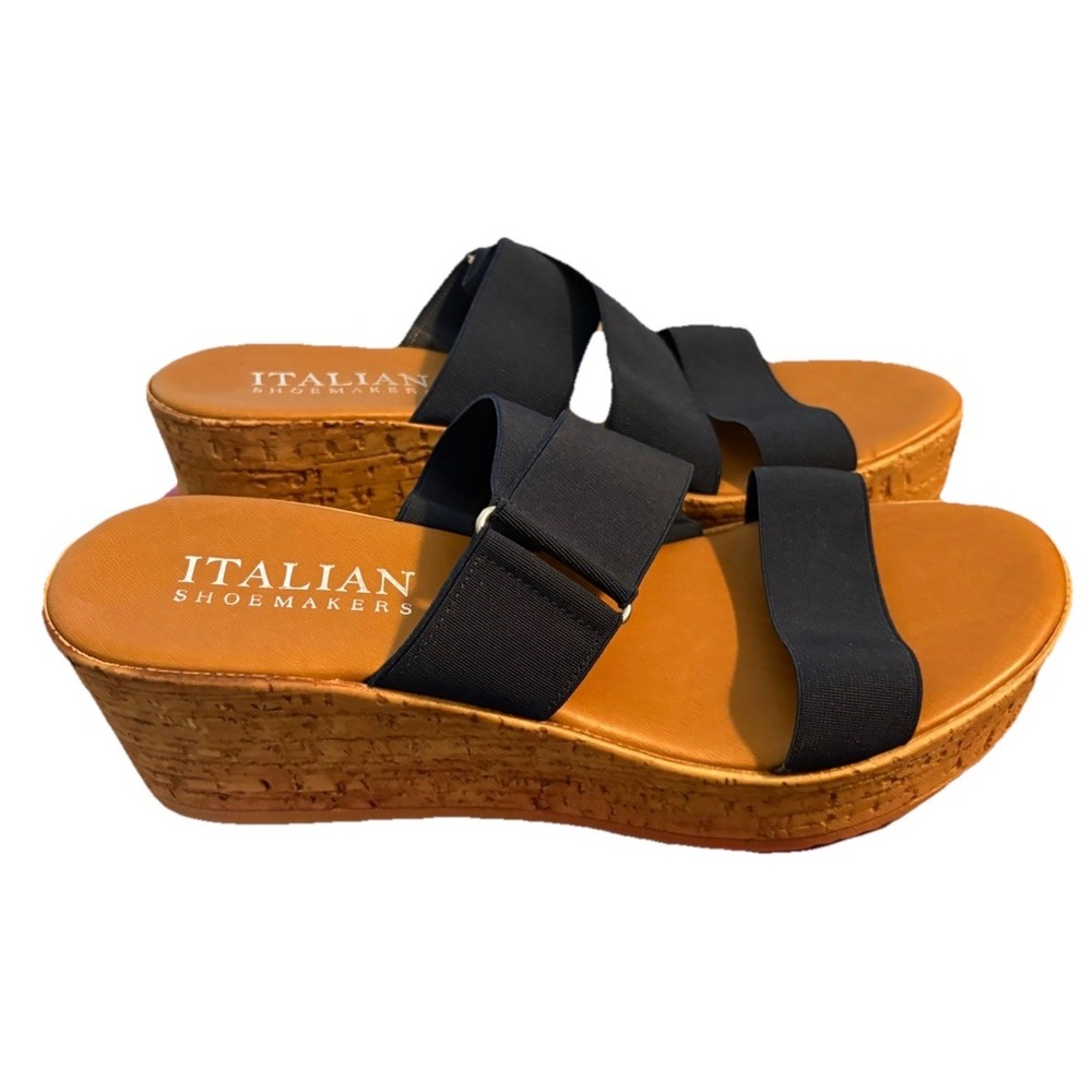 Italian Shoemakers Kemora Sandal Navy Women's Size 10 Coastal Vacation Wedge